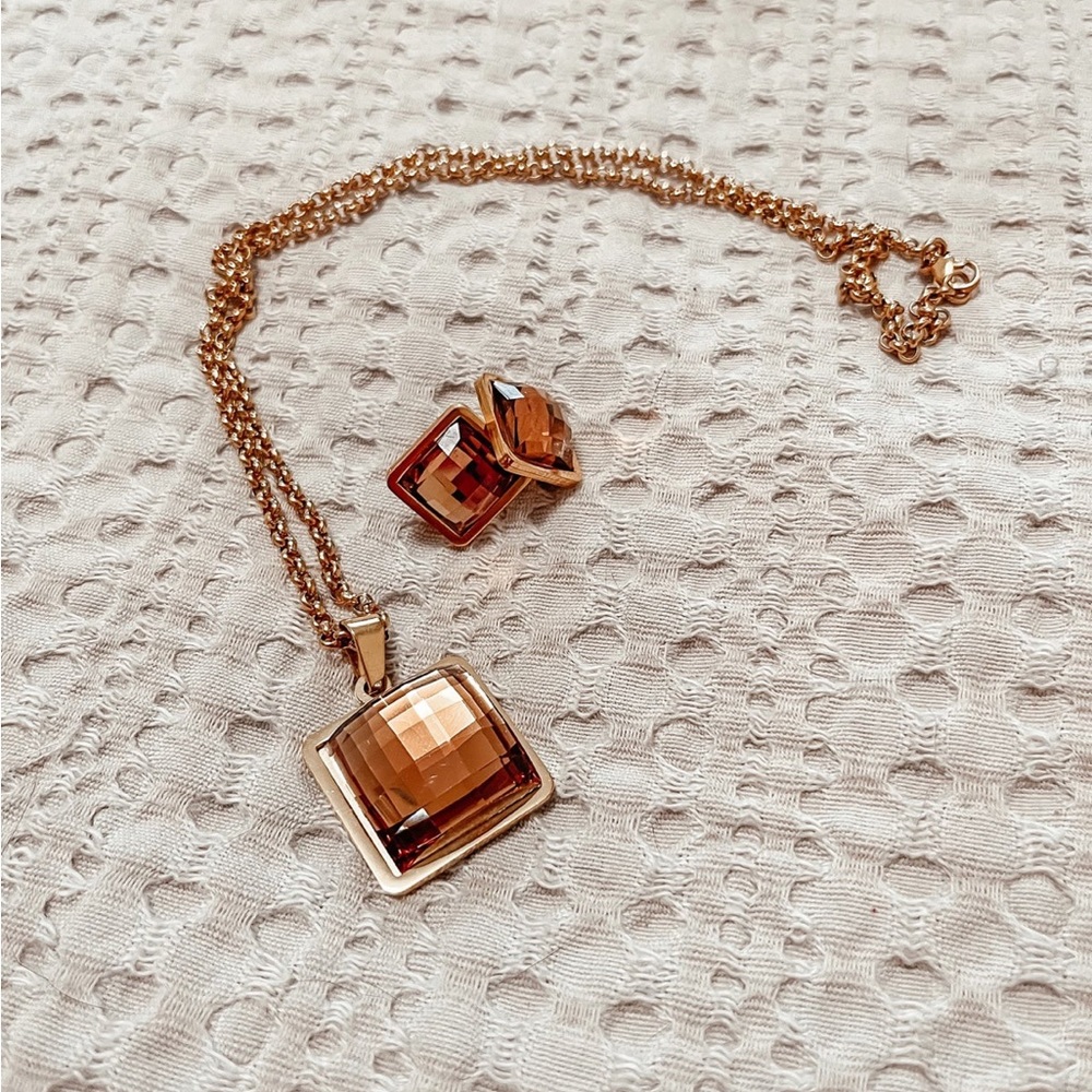 Bronze Necklace + earring set